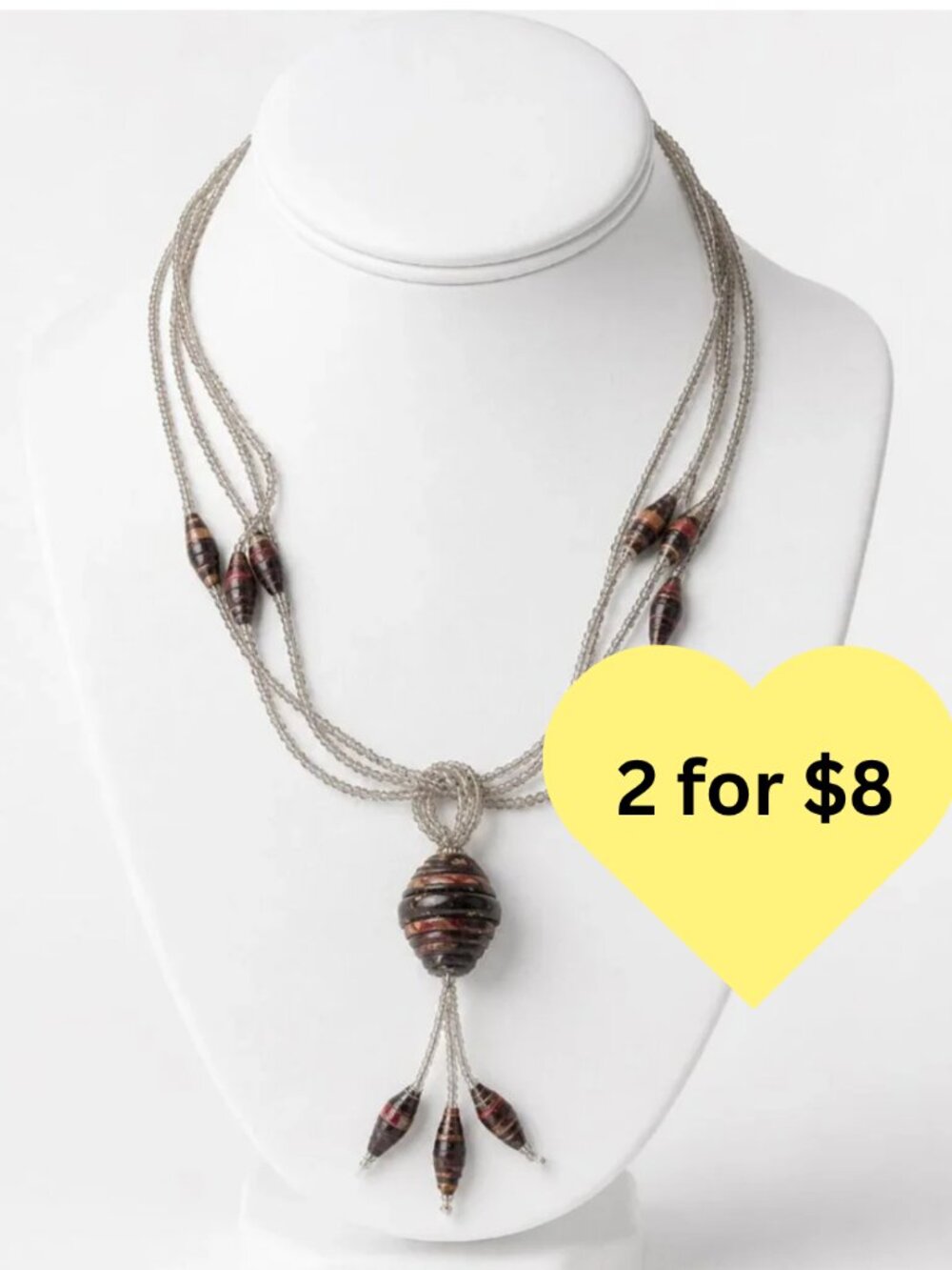 Long Beaded Necklace - Hand Crafted